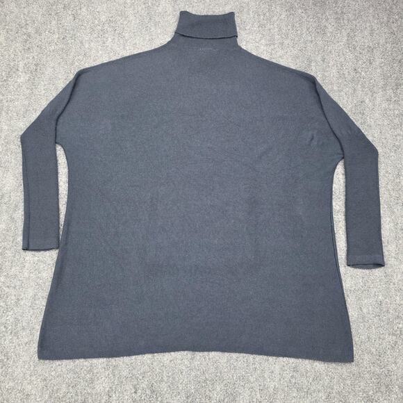 Soft Surroundings Sweater Womens Petite Small Blue Wool Angora Turtleneck Tunic - Picture 3 of 15